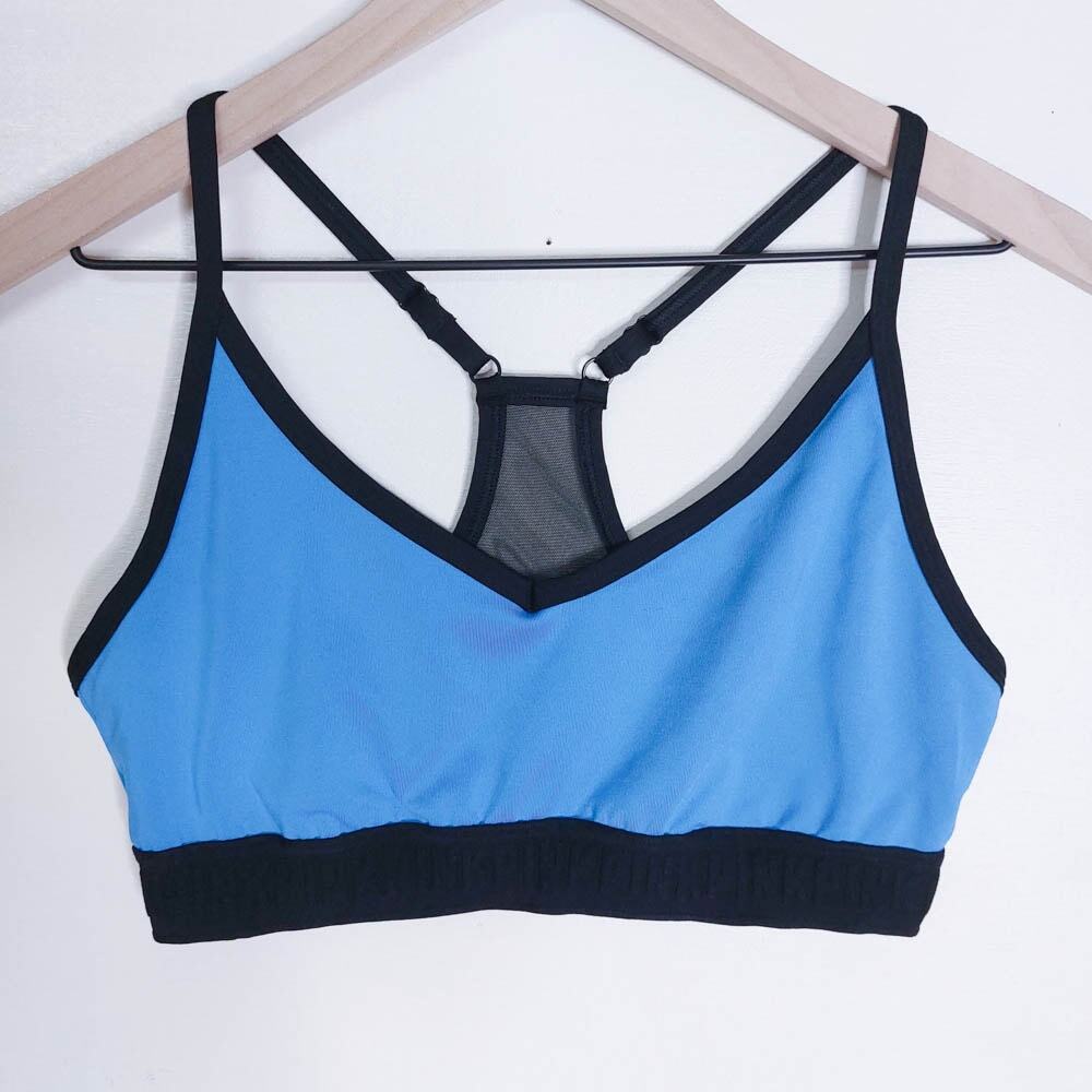 Victoria Secrets PINK Ultimate Racerback Lightly Lined Blue Sports Bra Large